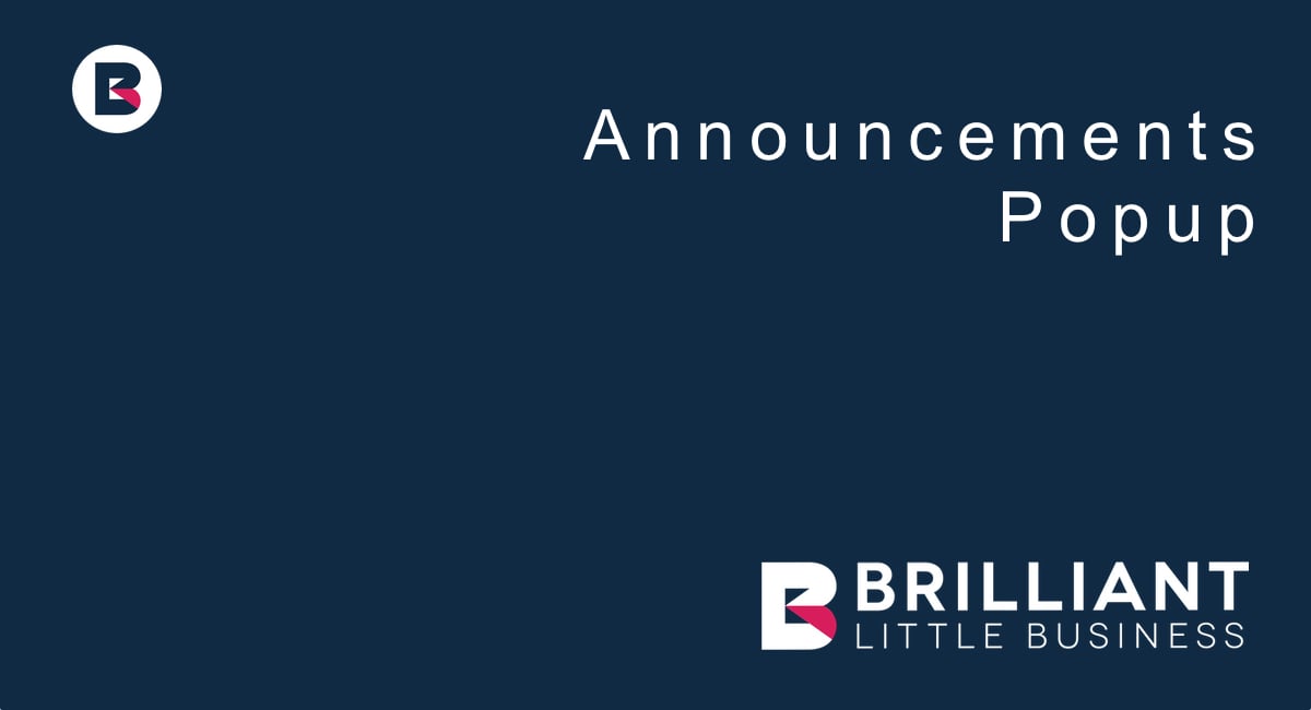 Announcements popup
